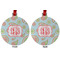 Blue Paisley Metal Ball Ornament - Front and Back