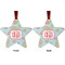 Blue Paisley Metal Star Ornament - Front and Back