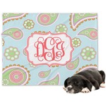 Blue Paisley Dog Blanket - Large (Personalized)