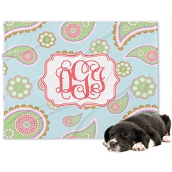 Blue Paisley Dog Blanket - Large (Personalized)