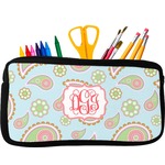 Blue Paisley Neoprene Pencil Case (Personalized)