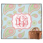 Blue Paisley Outdoor Picnic Blanket (Personalized)