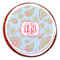 Blue Paisley Printed Icing Circle - Large - On Cookie