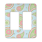 Blue Paisley Rocker Style Light Switch Cover - Two Switch