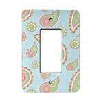 Blue Paisley Rocker Style Light Switch Cover - Single Switch