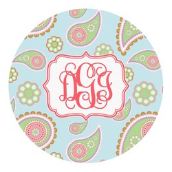 Blue Paisley Round Decal - XLarge (Personalized)