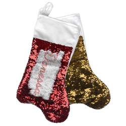 Blue Paisley Reversible Sequin Stocking (Personalized)