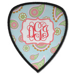 Blue Paisley Iron on Shield Patch A w/ Monogram