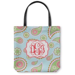 Blue Paisley Canvas Tote Bag - Large - 18"x18" (Personalized)