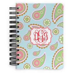 Blue Paisley Spiral Notebook - 5x7 w/ Monogram