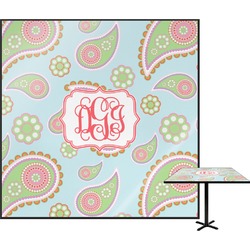 Blue Paisley Square Table Top - 24" (Personalized)