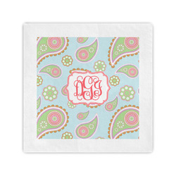 Blue Paisley Cocktail Napkins (Personalized)