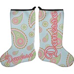 Blue Paisley Holiday Stocking - Double-Sided - Neoprene (Personalized)