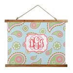 Blue Paisley Wall Hanging Tapestry - Wide (Personalized)
