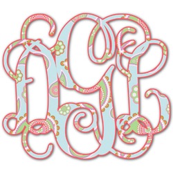 Blue Paisley Monogram Decal - Small (Personalized)