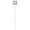 Blue Paisley White Plastic Stir Stick - Double Sided - Square - Single Stick