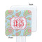 Blue Paisley White Plastic Stir Stick - Single Sided - Square - Approval