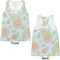 Blue Paisley Womens Racerback Tank Tops - Medium - Front and Back