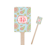 Blue Paisley Rectangle Wooden Stir Sticks (Personalized)