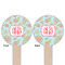 Blue Paisley Wooden 6" Food Pick - Round - Double Sided - Front & Back