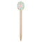 Blue Paisley Wooden Food Pick - Oval - Single Pick