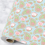 Blue Paisley Wrapping Paper Roll - Large (Personalized)