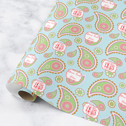 Blue Paisley Wrapping Paper Roll - Medium (Personalized)
