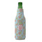 Blue Paisley Zipper Bottle Cooler - FRONT (bottle)