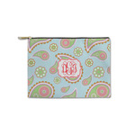 Blue Paisley Zipper Pouch - Small - 8.5"x6" (Personalized)