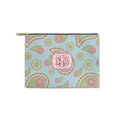 Blue Paisley Zipper Pouch - Small - 8.5"x6" (Personalized)