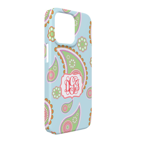 Custom Blue Paisley iPhone Case - Plastic - iPhone 13 Pro Max (Personalized)