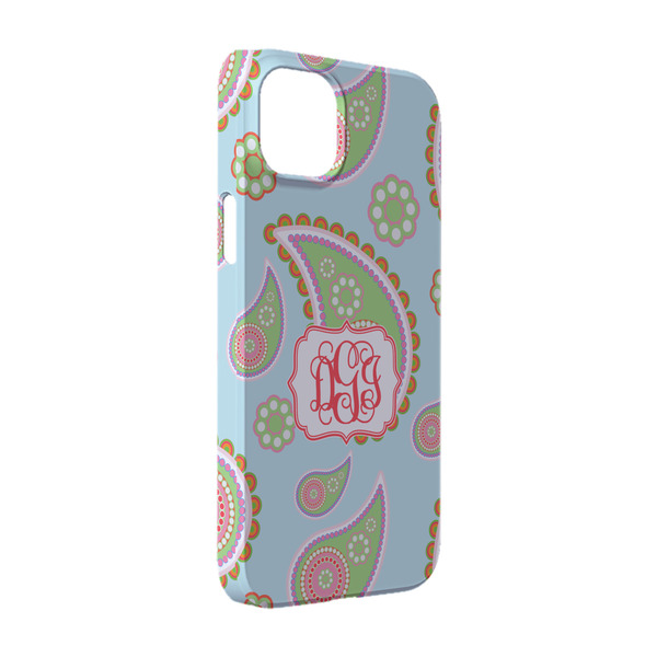 Custom Blue Paisley iPhone Case - Plastic - iPhone 14 (Personalized)