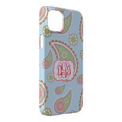 Blue Paisley iPhone Case - Plastic - iPhone 14 Plus (Personalized)