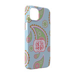 Blue Paisley iPhone Case - Plastic - iPhone 14 Pro (Personalized)