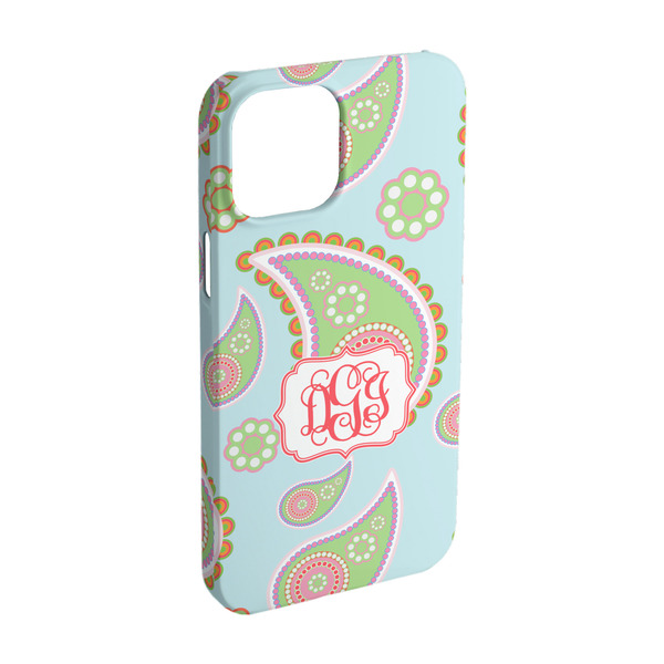 Custom Blue Paisley iPhone Case - Plastic - iPhone 15 (Personalized)