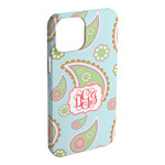 Blue Paisley iPhone Case - Plastic - iPhone 15 Plus (Personalized)