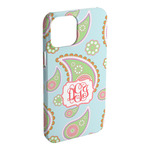 Blue Paisley iPhone Case - Plastic - iPhone 15 Pro Max (Personalized)