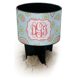 Blue Paisley Black Beach Spiker Drink Holder (Personalized)