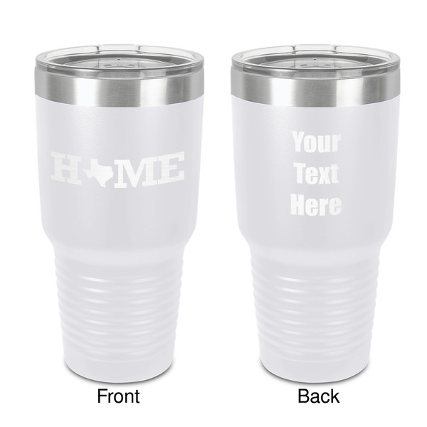 Custom Home State 30 oz Stainless Steel Tumbler - White - Double-Sided (Personalized)