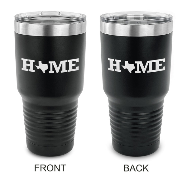 Custom Home State 30 oz Stainless Steel Tumbler - Black - Double Sided (Personalized)