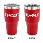 Home State 30 oz Stainless Steel Tumbler - Red - Double Sided (Personalized)