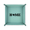 Home State 6" x 6" Teal Leatherette Snap Up Tray - FOLDED UP