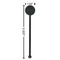 Home State Black Plastic 5.5" Stir Stick - Round - Dimensions