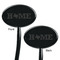 Home State Black Plastic 7" Stir Stick - Double Sided - Oval - Front & Back