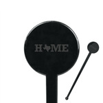 Home State 7" Round Plastic Stir Sticks - Black - Single Sided