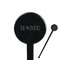 Home State Black Plastic 7" Stir Stick - Round - Closeup