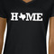 Home State Black V-Neck T-Shirt on Model - CloseUp