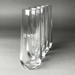 Home State Champagne Flute - Stemless Engraved - Set of 4 (Personalized)