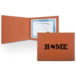 Home State Leatherette Certificate Holder - Front (Personalized)