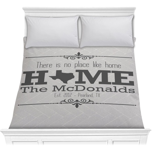 Custom Home State Comforter - Full / Queen (Personalized)